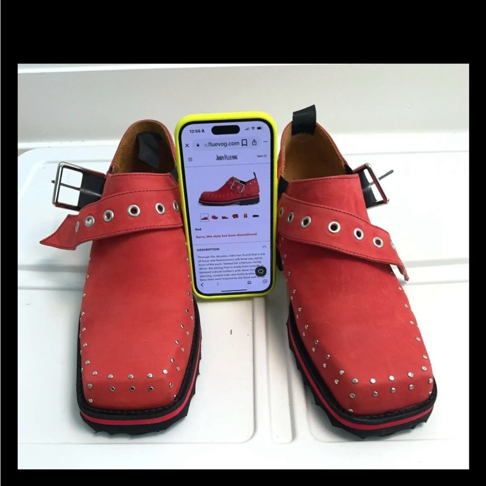 NEW John Fluevog Floyt leather slip on buckle shoes men size 5 women 7 - Picture 5 of 9